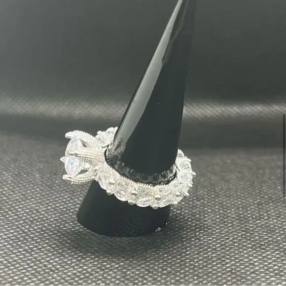 Sterling Silver Eternity Band with Round Cut Stones - Picture 3 of 4